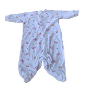 X2) infant girls 0-3 m sleeper white colorful